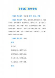 ​春望翻译（春望翻译及原文）