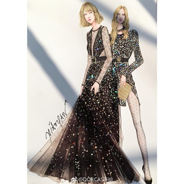 时装画  
街拍手绘 
礼服手绘 
成衣手绘
都是
马克笔 服装效果图
来