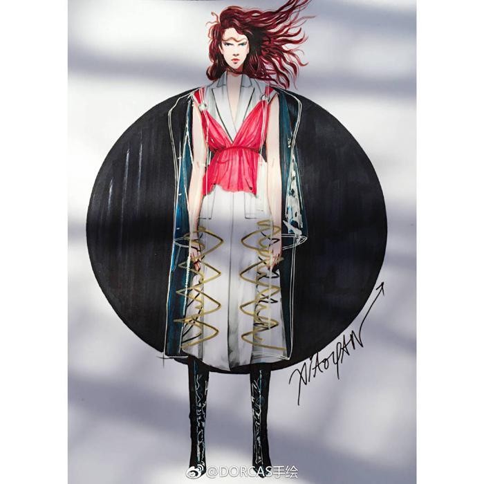 时装画  
街拍手绘 
礼服手绘 
成衣手绘
都是
马克笔 服装效果图
来