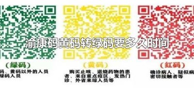 ​渝康码黄码转绿码要多久时间（渝康码黄码怎么变绿码）