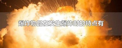 ​爆炸物品在发生爆炸时的特点有