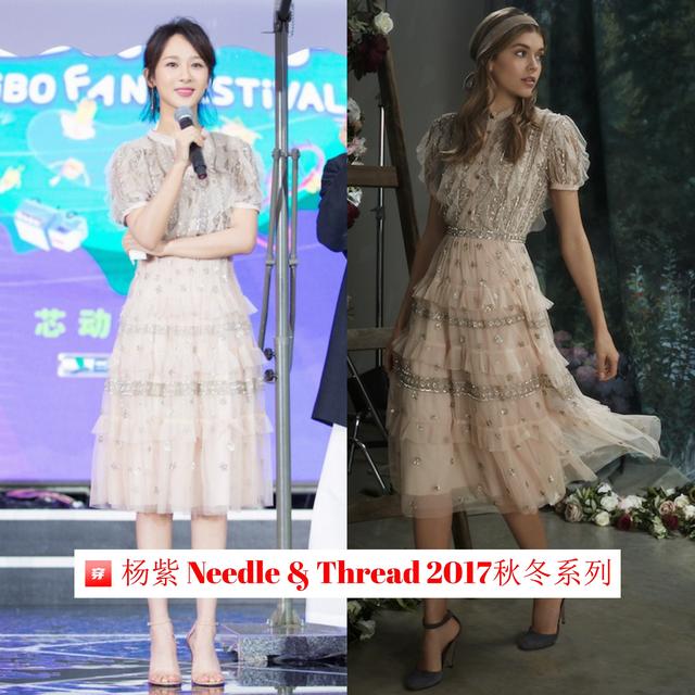 杨紫粉色百褶裙穿搭（精选杨紫出道以来的穿搭）(12)