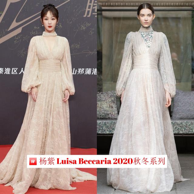 杨紫粉色百褶裙穿搭（精选杨紫出道以来的穿搭）(41)