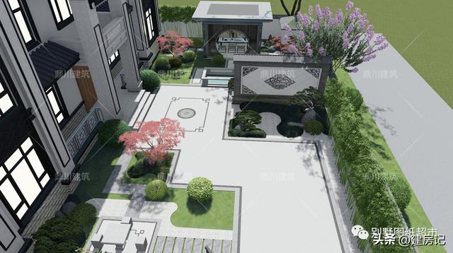 简单大方别墅庭院设计(4套农村别墅庭院设计方案)(23)