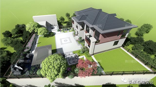 简单大方别墅庭院设计(4套农村别墅庭院设计方案)(2)