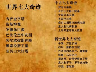 ​世界新七大奇迹是哪七个
