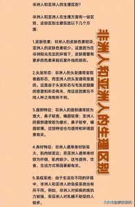 ​非洲人和亚洲人的区别，看完涨知识了