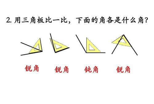 怎样教二年级的学生认识直角,锐角,钝角