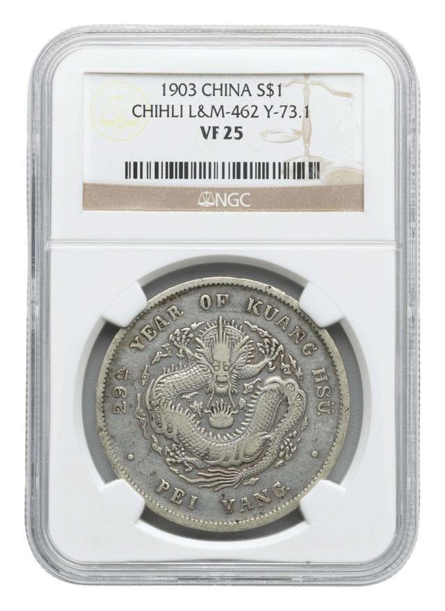 北洋造光绪元宝七钱二分银币